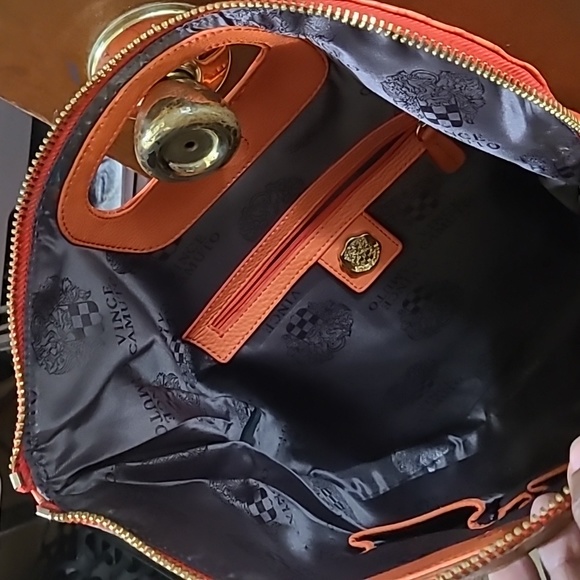 Vince Camuto Leather Monnogram Handbag - Picture 9 of 10